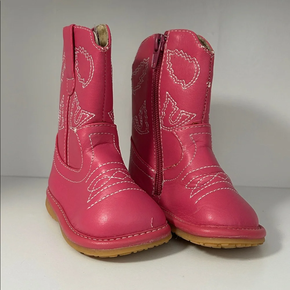 Squeak‎ Me Alligator Girls Toddler 3 Boots Pink Western Zip Up B130